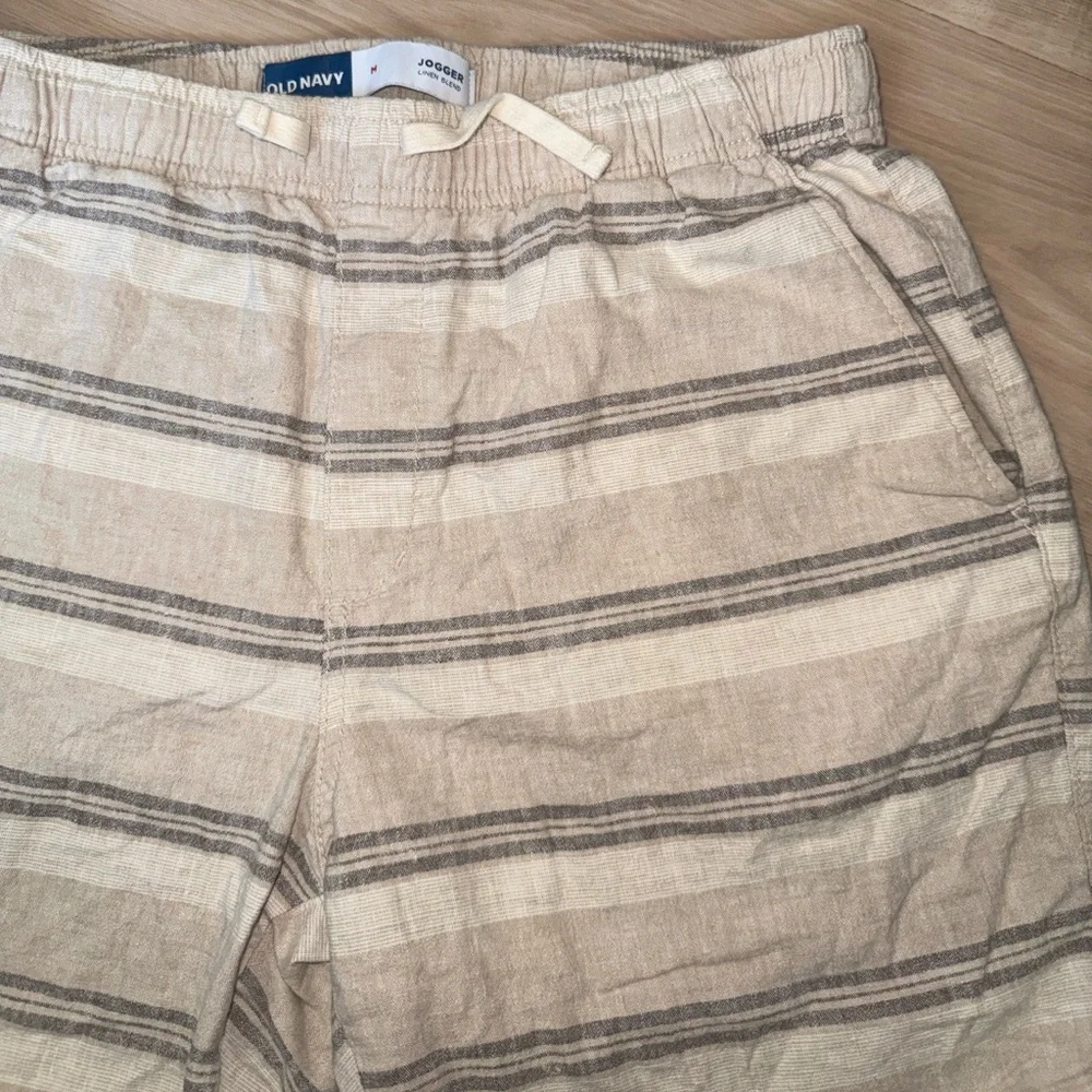 Old Navy Men's Striped Linen Blend Jogger Shorts Size M